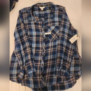 Terra & Sky Blue Plaid Button Down Shirt